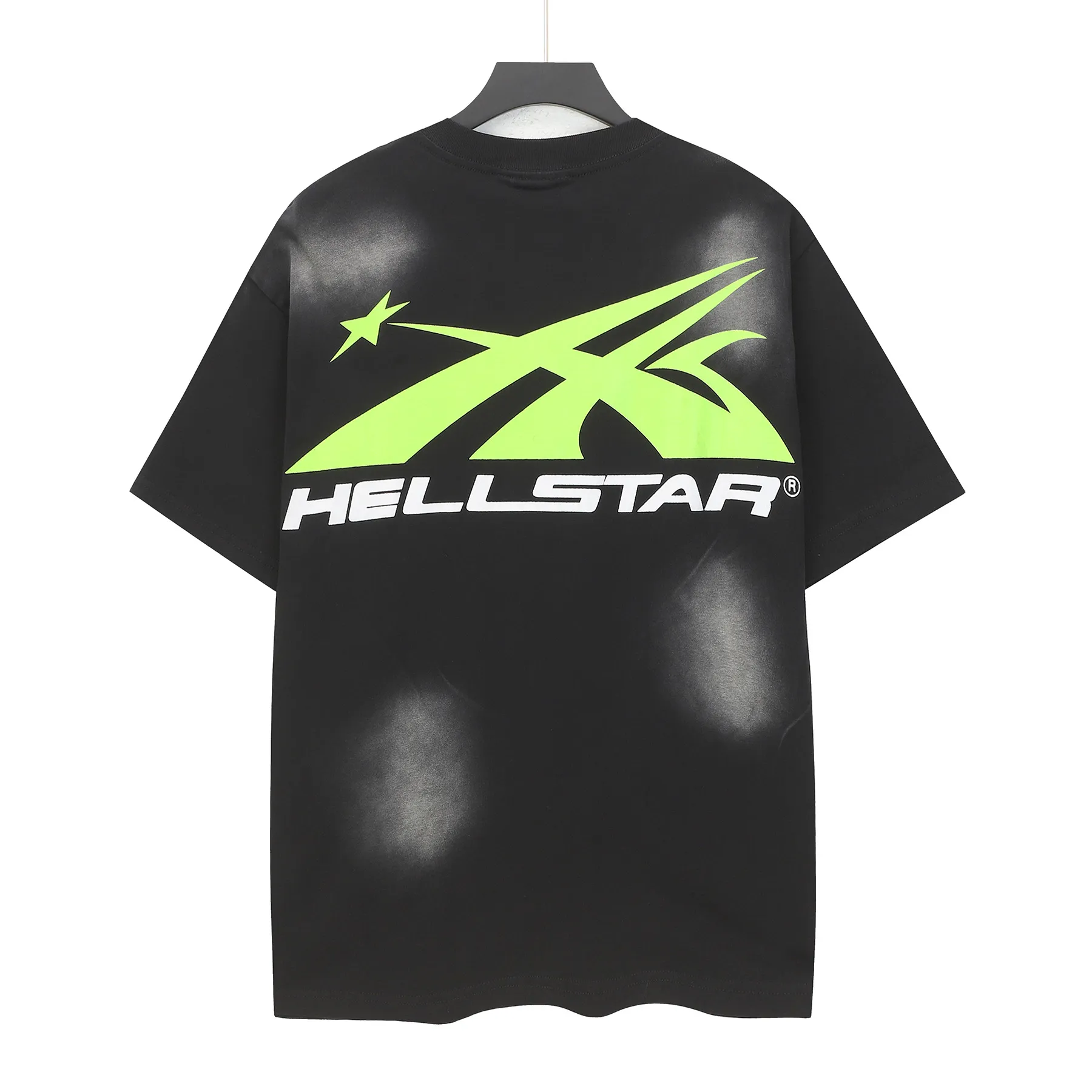 P124 Hellstar Hellstar Cross-border European and American style street fashion brand pure cotton T-shirt Fabric (fabric): 32 counts 250g washed combed double yarn pure cotton Size (size): S-M- L- X L Color (colour): Washed black (spray Ma Liu)