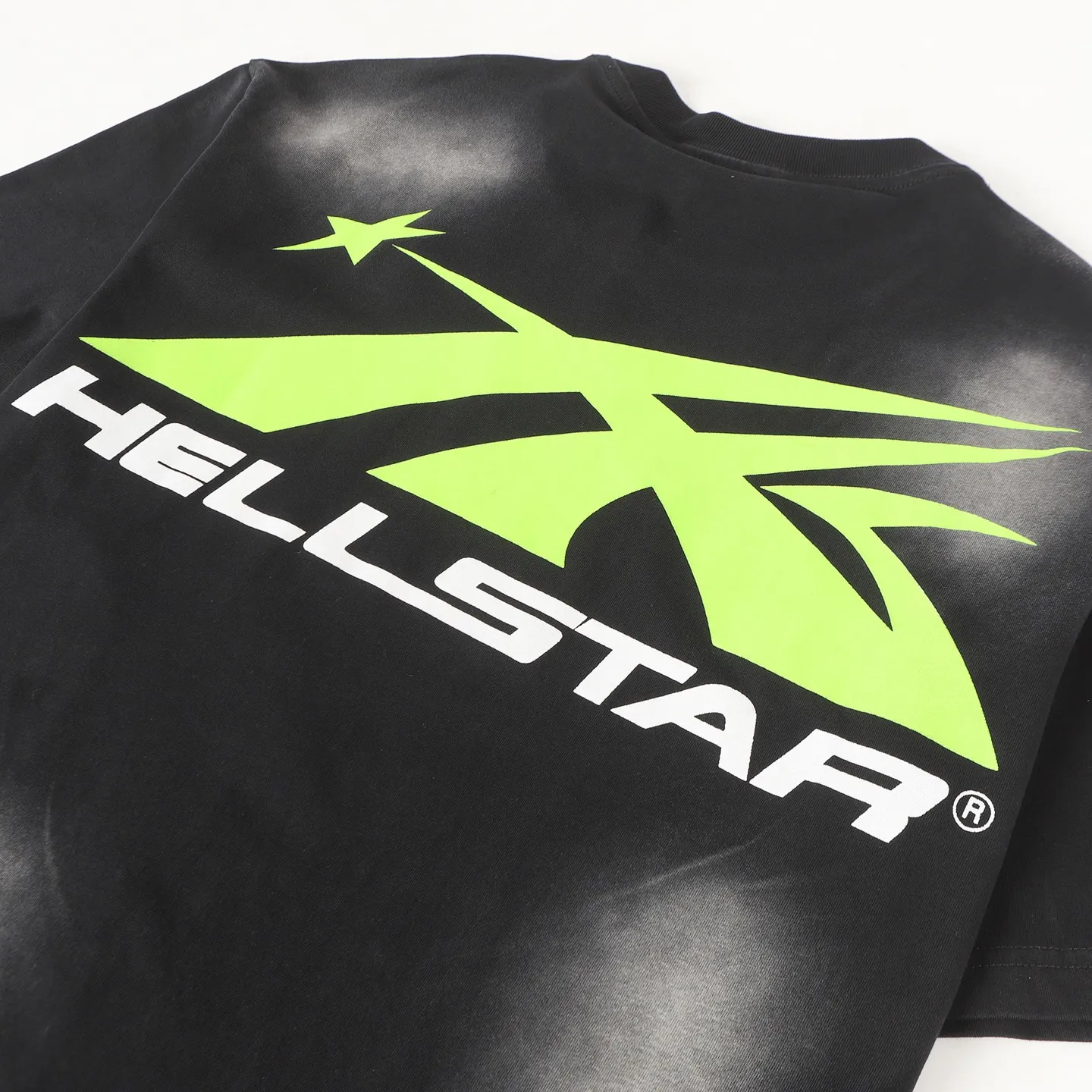 P124 Hellstar Hellstar Cross-border European and American style street fashion brand pure cotton T-shirt Fabric (fabric): 32 counts 250g washed combed double yarn pure cotton Size (size): S-M- L- X L Color (colour): Washed black (spray Ma Liu)