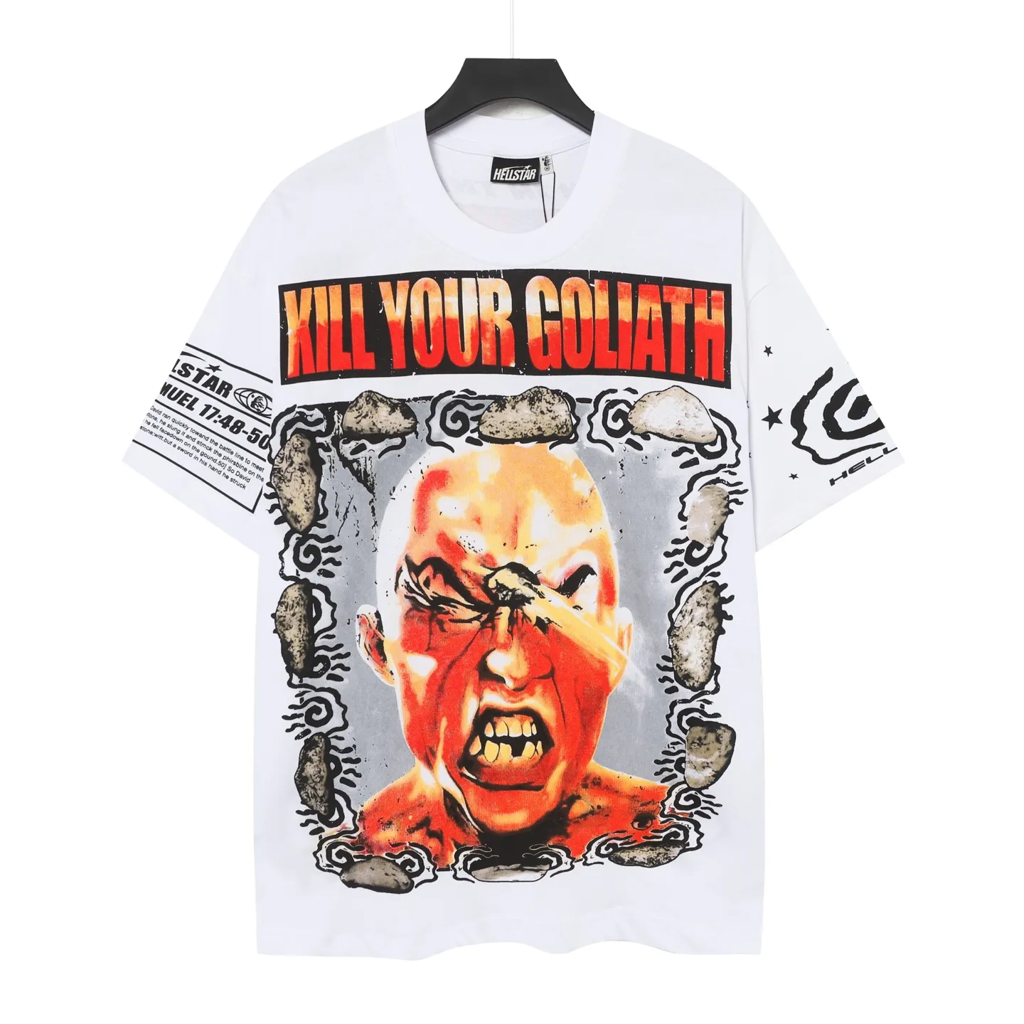 P108 Real-stock Hellstar Cross-border European and American style, street fashion brand pure cotton T-shirt Fabric (fabric): 32 counts of 240g heavy combed double yarn pure cotton Size (size): S-M- L- X L Color (colour): white/black 👉 👉 👉