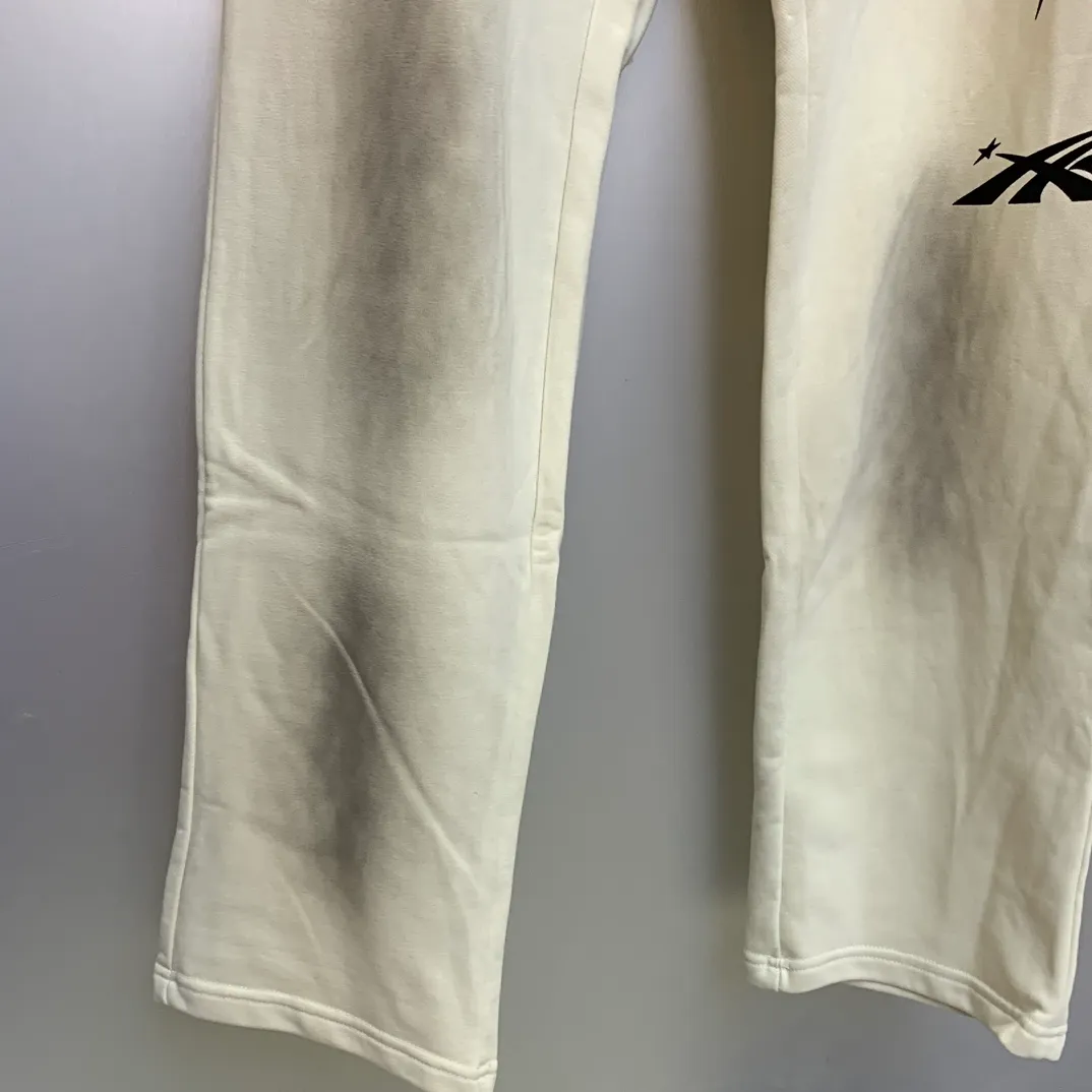 P210 Hellstar Studios washed distressed terry sweatpants color (color): beige Size (size): S, M, L, XL