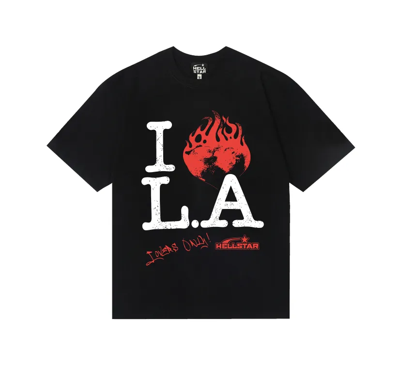 6727# P116 Hellstar American fashion high street pure cotton loose short-sleeved T-shirt Color: White Black Gray Size: S M L XL