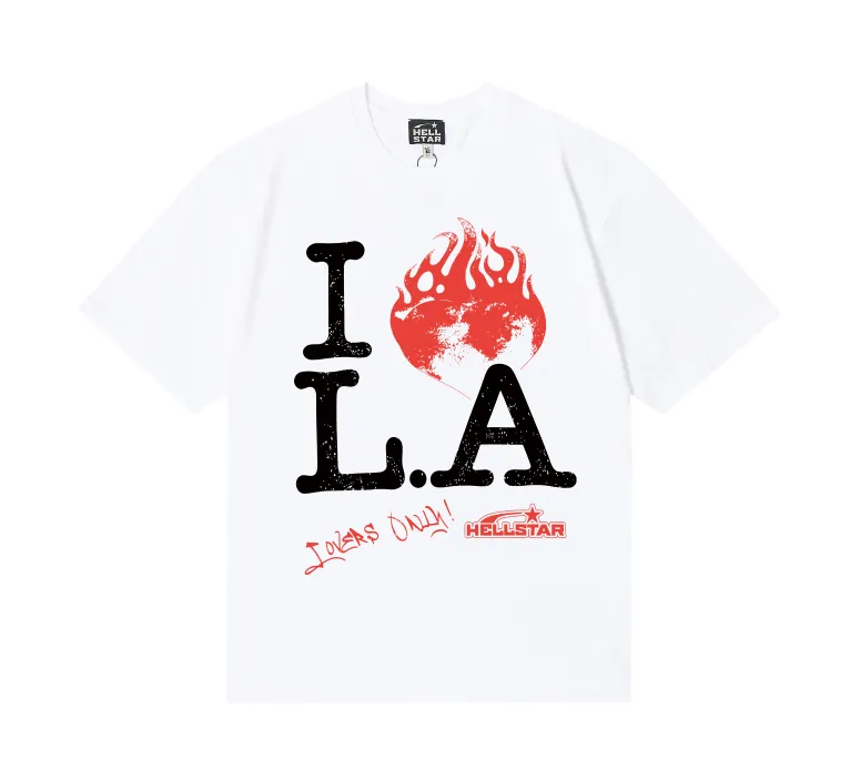 6727# P116 Hellstar American fashion high street pure cotton loose short-sleeved T-shirt Color: White Black Gray Size: S M L XL
