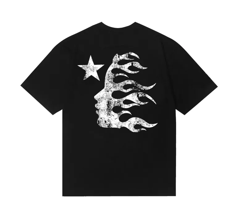 6727# P116 Hellstar American fashion high street pure cotton loose short-sleeved T-shirt Color: White Black Gray Size: S M L XL