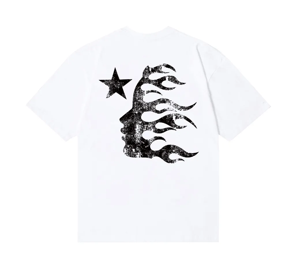 6727# P116 Hellstar American fashion high street pure cotton loose short-sleeved T-shirt Color: White Black Gray Size: S M L XL