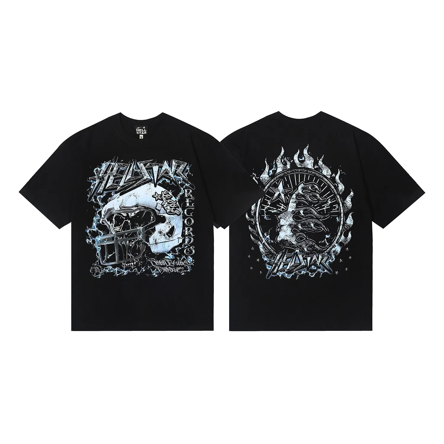 6668# P116 Hellstar American fashion high street pure cotton loose short-sleeved T-shirt Color: Black Size: S M L XL