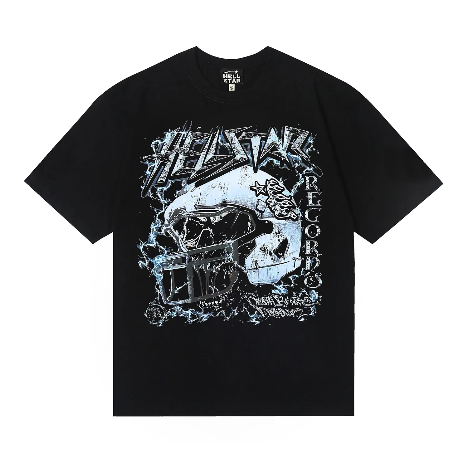 6668# P116 Hellstar American fashion high street pure cotton loose short-sleeved T-shirt Color: Black Size: S M L XL