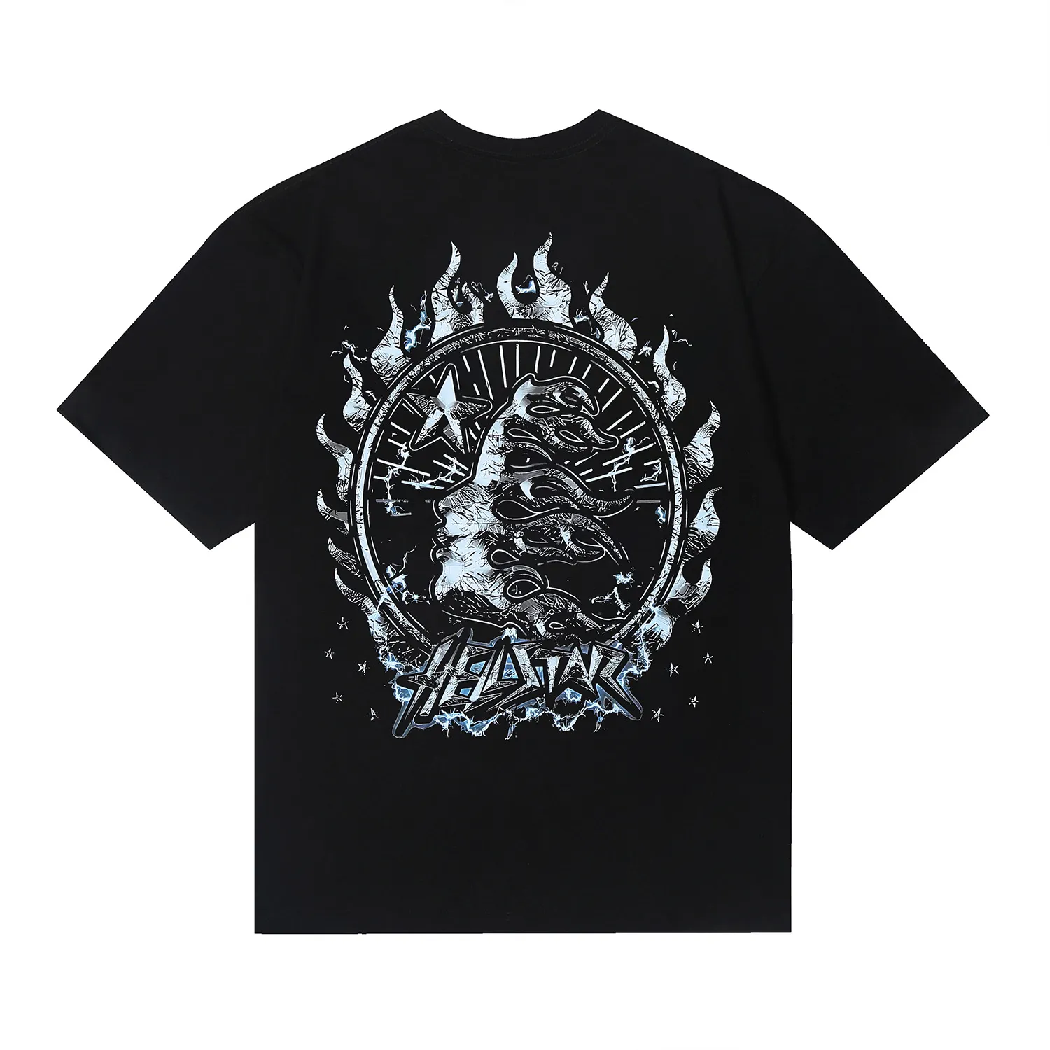 6668# P116 Hellstar American fashion high street pure cotton loose short-sleeved T-shirt Color: Black Size: S M L XL