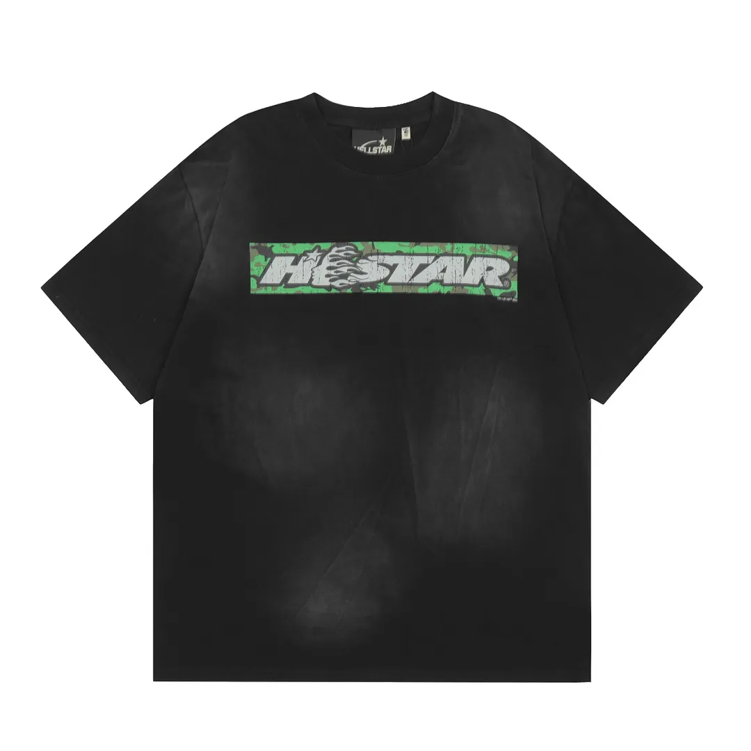 P126 HELLSTAR BOX LOGO T-SHIRT Spray Horse T-shirt Short Sleeves The new hot beauty trend Hellstar!  Standard beauty and trendy workmanship, original customization (fabric, pattern, printing, hang tag, main mark, etc.), exaggerated style, explosive style, dare to break through tradition, bring adventurous new fashion experience!   YoungBoy, the most popular rapper in the youth circle, has shot a lot of models for him, and celebrities such as Dababy and Swae Lee frequently get dressed!  color: black Size: S, M, L, XL