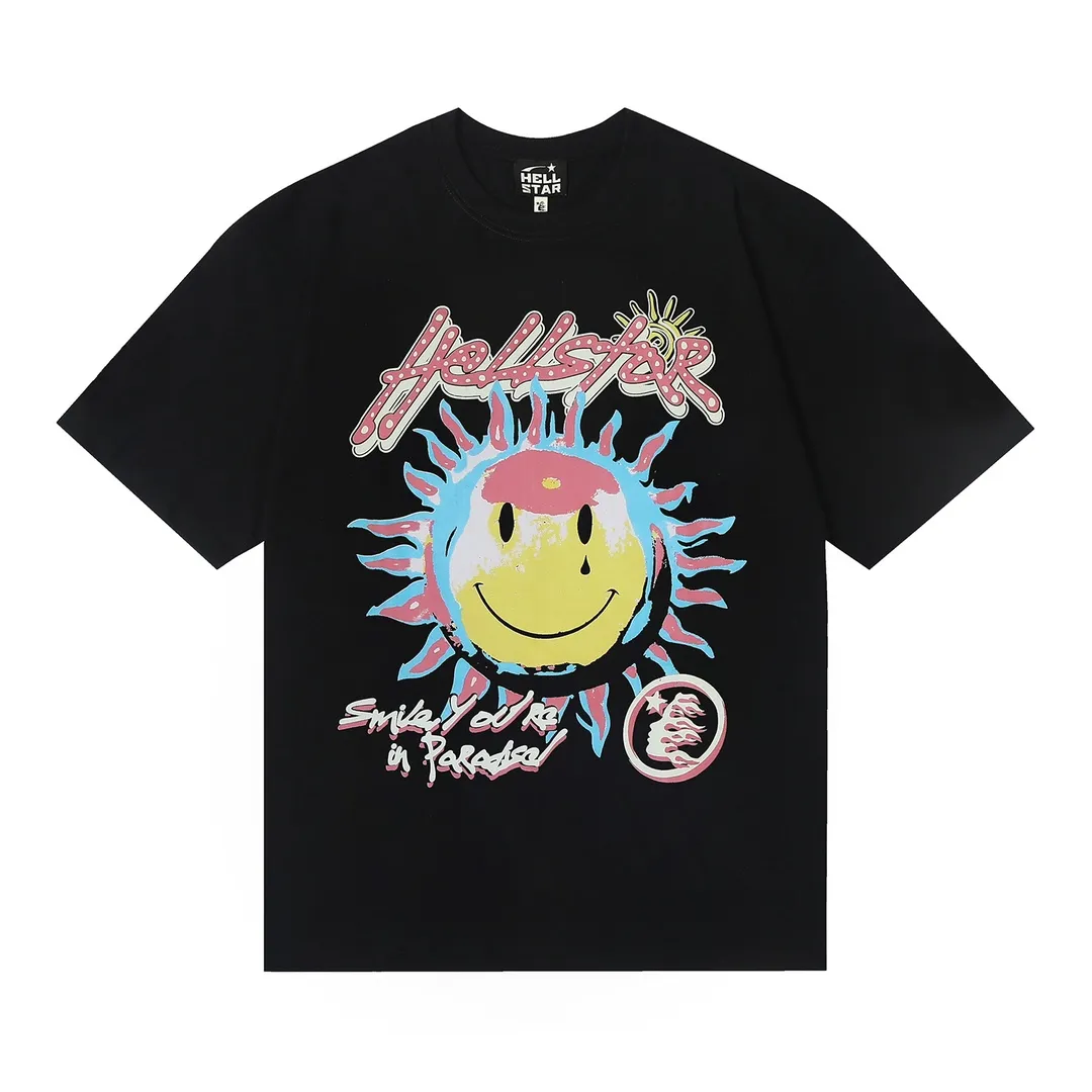6658# P116 Hellstar American fashion high street pure cotton loose short-sleeved T-shirt Color: White Black Size: S M L XL
