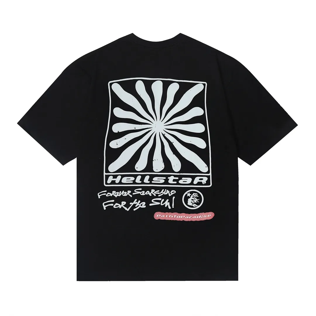 6658# P116 Hellstar American fashion high street pure cotton loose short-sleeved T-shirt Color: White Black Size: S M L XL