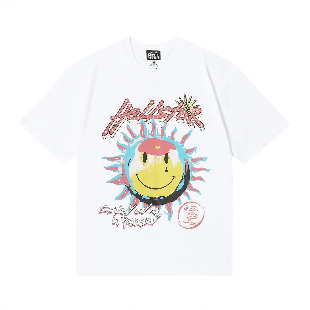 6658# P116 Hellstar American fashion high street pure cotton loose short-sleeved T-shirt Color: White Black Size: S M L XL