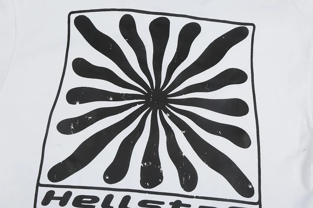 6658# P116 Hellstar American fashion high street pure cotton loose short-sleeved T-shirt Color: White Black Size: S M L XL
