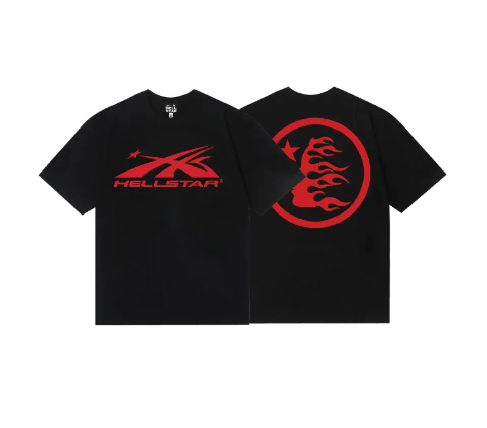 6624# P112 Hellstar American fashion high street pure cotton loose short-sleeved T-shirt Color: Black Size: S M L XL