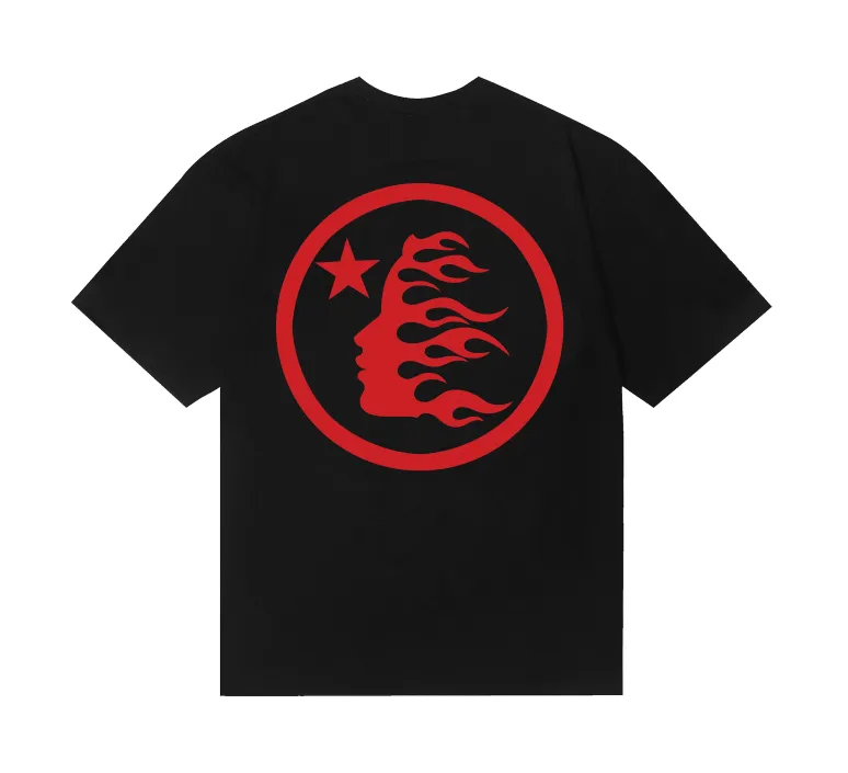 6624# P112 Hellstar American fashion high street pure cotton loose short-sleeved T-shirt Color: Black Size: S M L XL