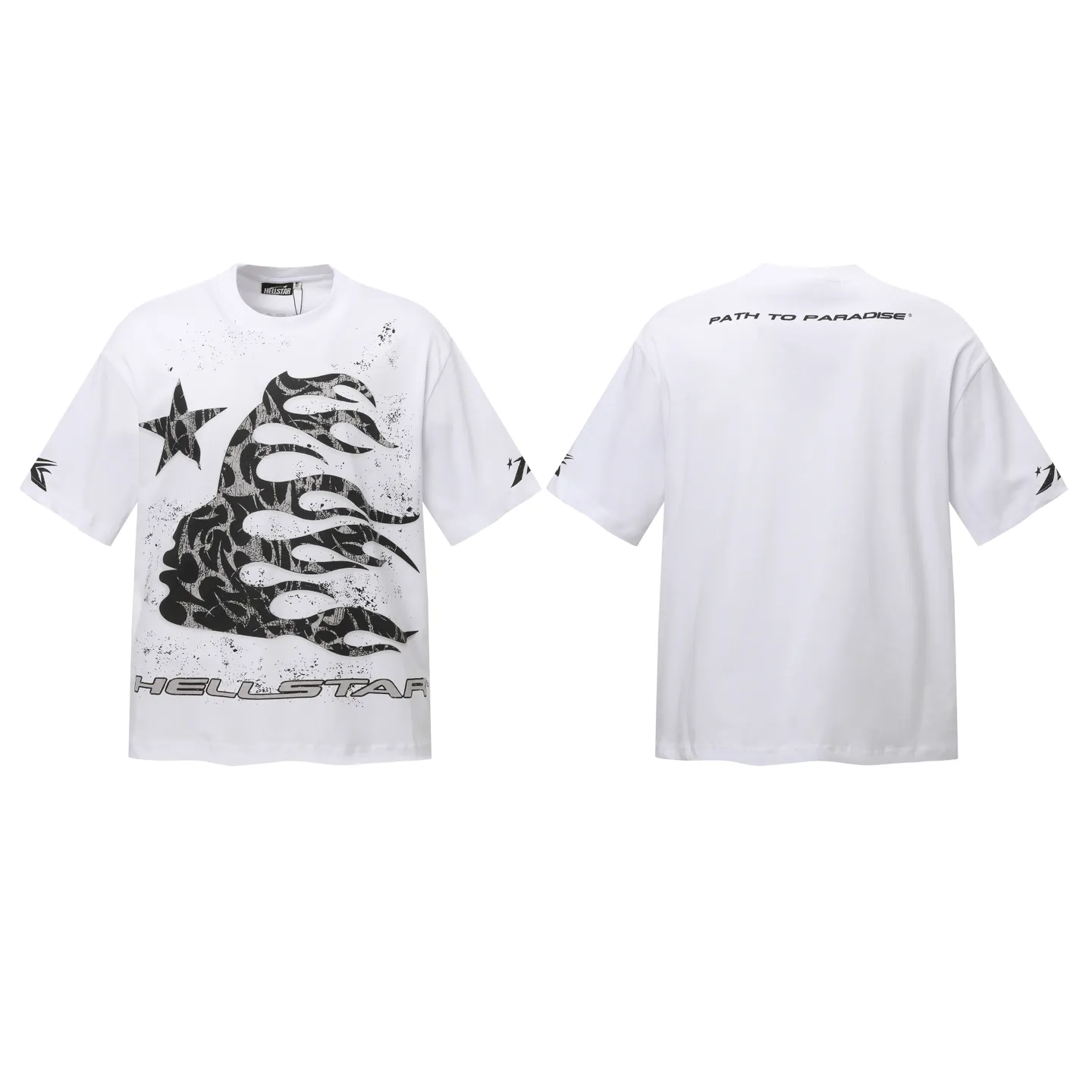 P108 Real-stock Hellstar Cross-border European and American style, street brand pure cotton T-shirt Fabric (fabric): 32 pieces of 240g heavy combed double yarn pure cotton Size (size): S-M- L- X L Color (colour): white/apricot 👉