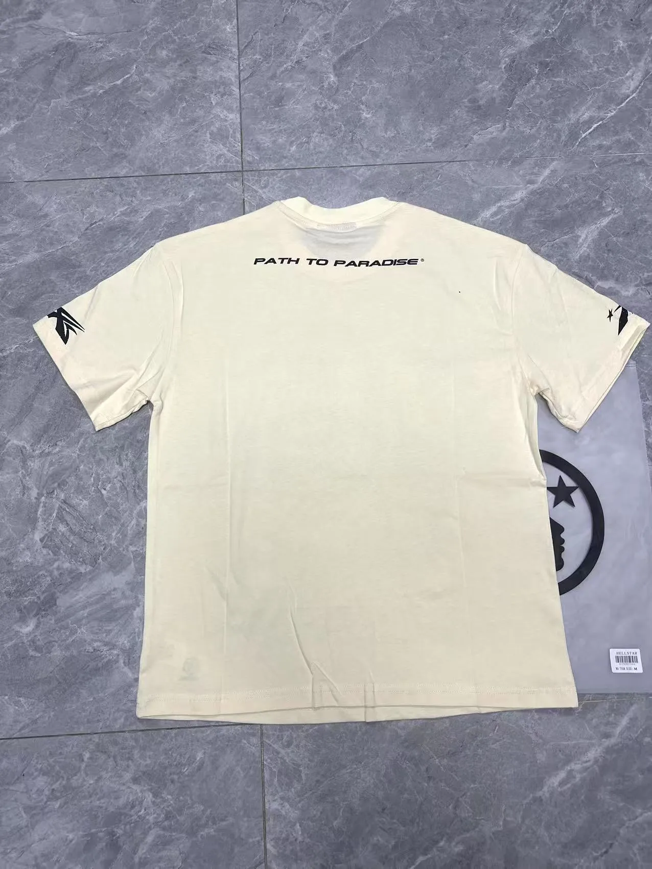 P108 Real-stock Hellstar Cross-border European and American style, street brand pure cotton T-shirt Fabric (fabric): 32 pieces of 240g heavy combed double yarn pure cotton Size (size): S-M- L- X L Color (colour): white/apricot 👉