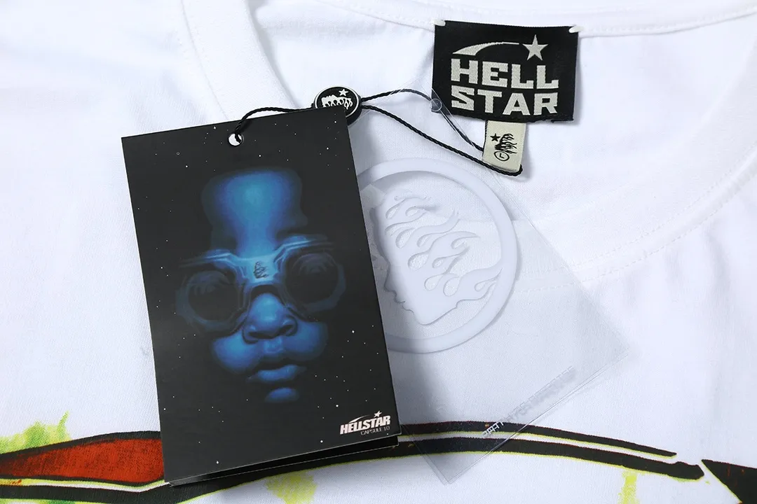 5510# P136 P136 Hellstar Hellstar letter print lightning high street men and women hip-hop loose long-sleeved T-shirt Color: White Black Size: S M L XL