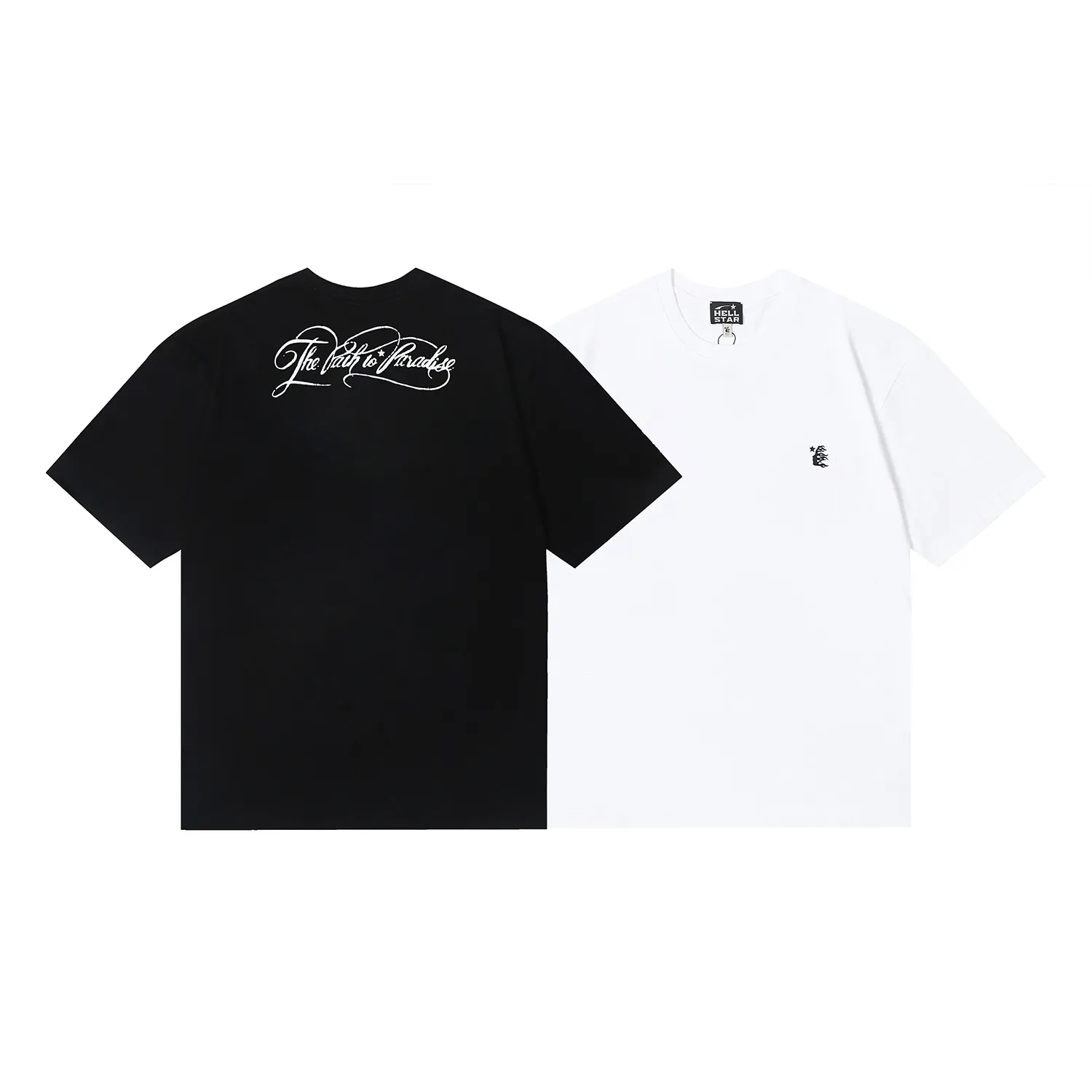 6681# P106 Hellstar American fashion high street pure cotton loose short-sleeved T-shirt Color: White Black Size: S M L XL