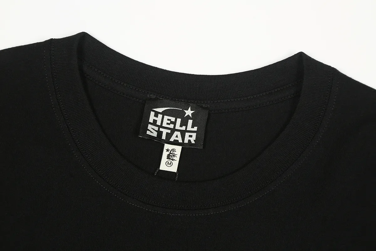 6681# P106 Hellstar American fashion high street pure cotton loose short-sleeved T-shirt Color: White Black Size: S M L XL