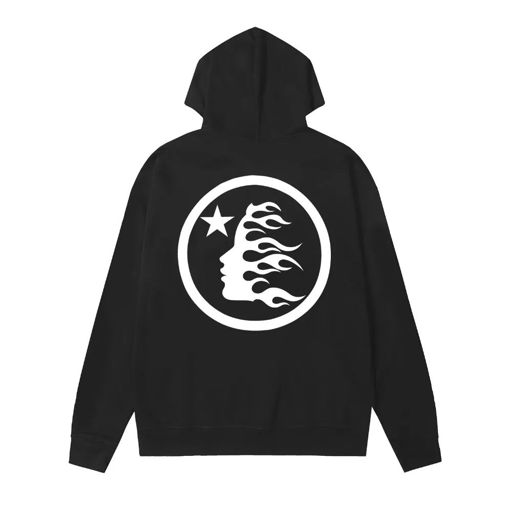 9920# P196 Ins American hip-hop trendy brand hellstar letter printed high street loose hooded pullover sweatshirt for men and women Color: Black White Size: S M L XL