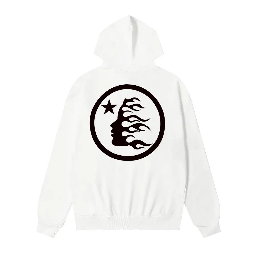 9920# P196 Ins American hip-hop trendy brand hellstar letter printed high street loose hooded pullover sweatshirt for men and women Color: Black White Size: S M L XL