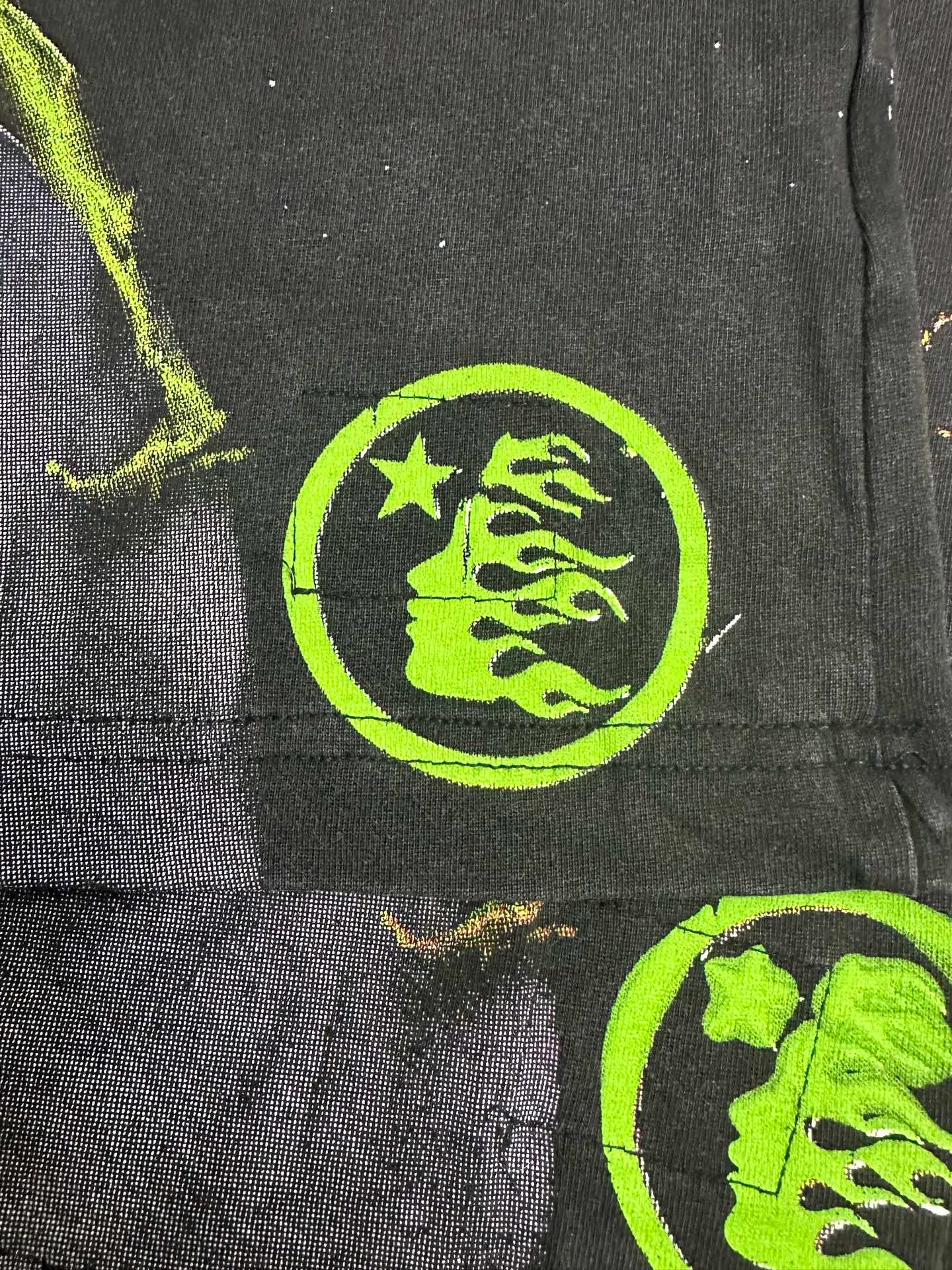 P124 953# Washed Black I Hellstar Cross-border European and American style street fashion brand pure cotton T-shirt Fabric (fabric): 32 counts 250g washed combed double yarn pure cotton Size (size): S-M- L- X L Color (colour): Washed black