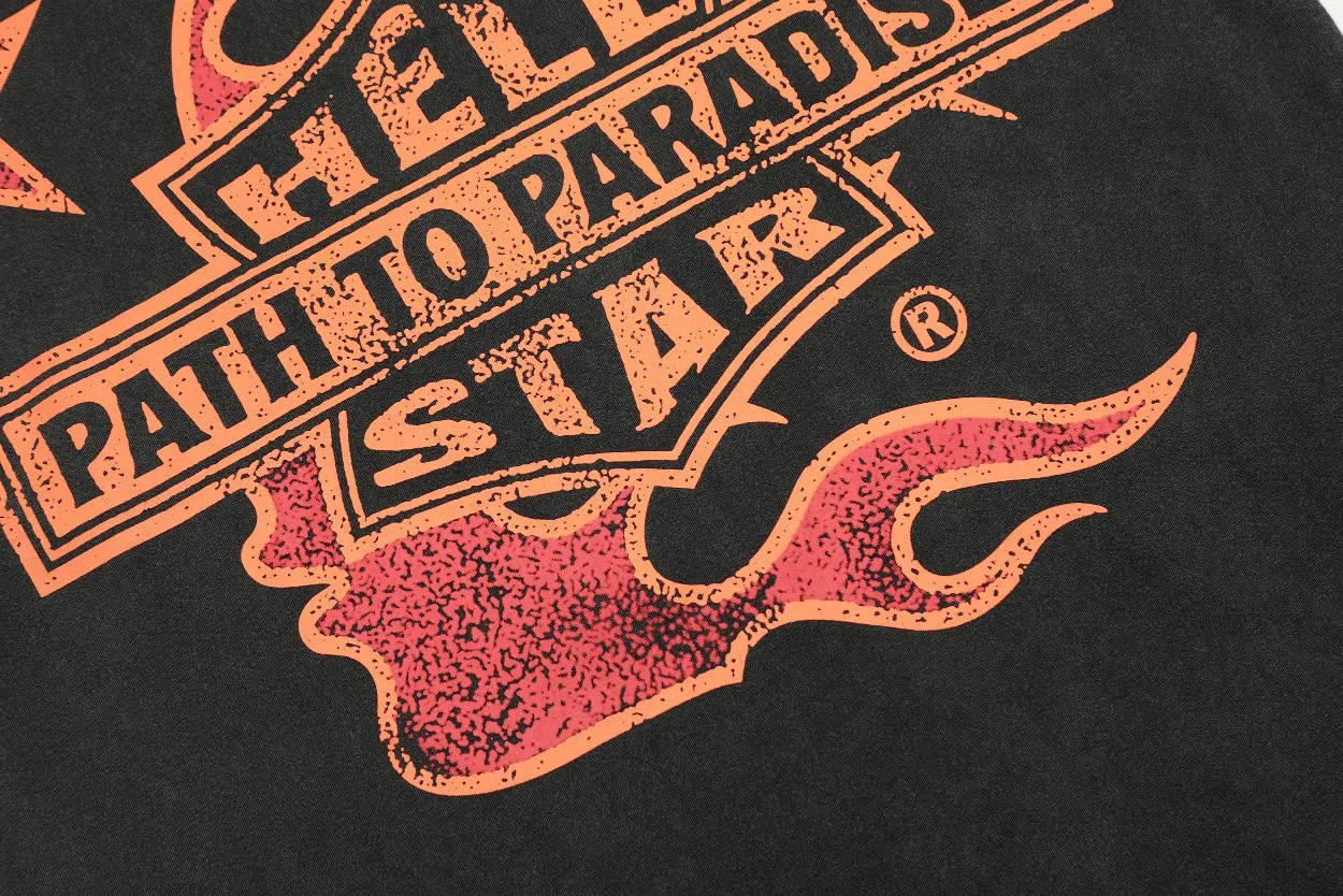 P126 Hellstar Studios Biker Tour Short Sleeve Tee Shirt Hellstar Travels Around the World washed and distressed short-sleeved T-shirt The new hot beauty trend Hellstar!  Standard beauty and trendy workmanship, original customization (fabric, pattern, printing, hang tag, main mark, etc.), exaggerated style, explosive style, dare to break through tradition, bring adventurous new fashion experience!  YoungBoy, the most popular rapper in the youth circle, has shot a lot of models for him, and celebrities such as Dababy and Swae Lee frequently get dressed!  color: Vintage Black (washed black) size: S, M, L, XL
