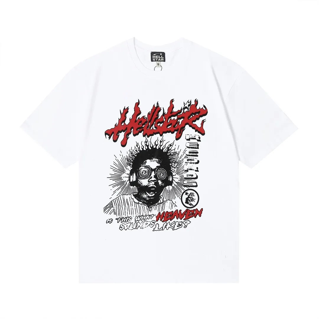 6632# P112 Hellstar American fashion high street pure cotton loose short-sleeved T-shirt Color: White Black Apricot Code Number: S M L XL