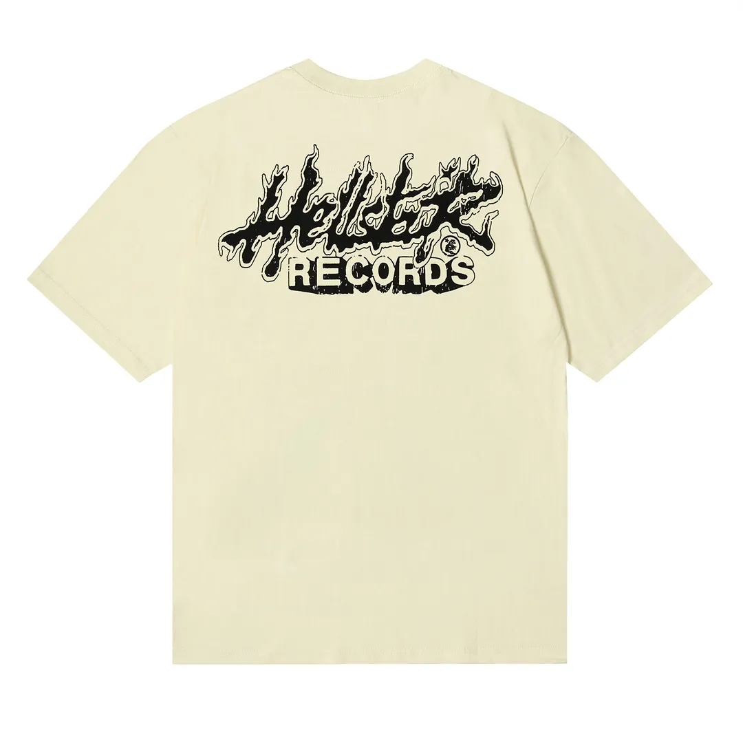 6632# P112 Hellstar American fashion high street pure cotton loose short-sleeved T-shirt Color: White Black Apricot Code Number: S M L XL