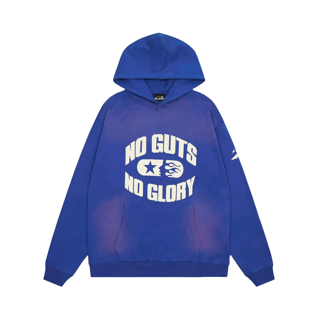 P240 Hellstar beautiful distressed washed high-quality hooded sweatshirt color (color): Vintage BLUE (washed blue) Size (size): S, M, L, XL