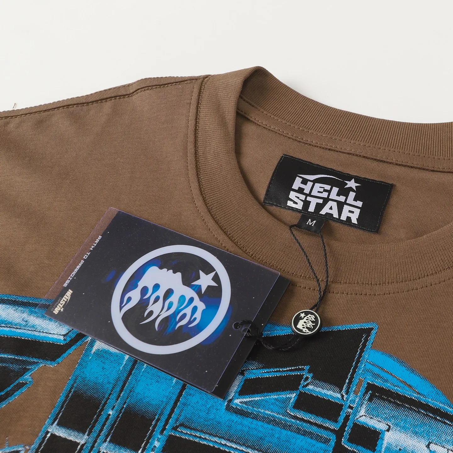 P108 Real-stock Hellstar Cross-border European and American style, street fashion brand pure cotton T-shirt Fabric (fabric): 32 pieces of 240g heavy combed double yarn pure cotton Size (size): S-M- L- X L Color (colour): Brown