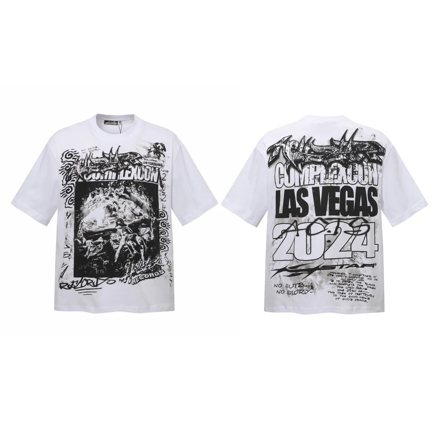 P108 Real-stock Hellstar Cross-border European and American style, street fashion brand pure cotton T-shirt Fabric (fabric): 32 pieces of 240g heavy combed double yarn pure cotton Size (size): S-M- L- X L Color (colour): white 👉