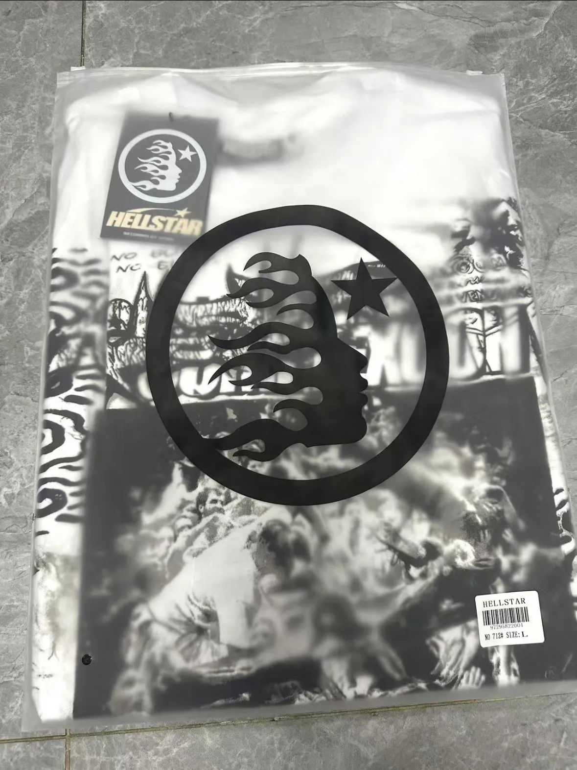 P108 Real-stock Hellstar Cross-border European and American style, street fashion brand pure cotton T-shirt Fabric (fabric): 32 pieces of 240g heavy combed double yarn pure cotton Size (size): S-M- L- X L Color (colour): white 👉