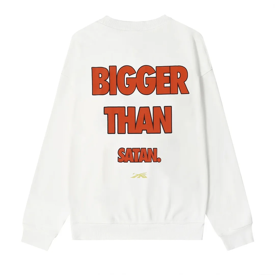 8815# P160 Hellstar high quality Hellstar American trendy printed cotton terry crew neck sweatshirt Color: White Black Size: S M L XL