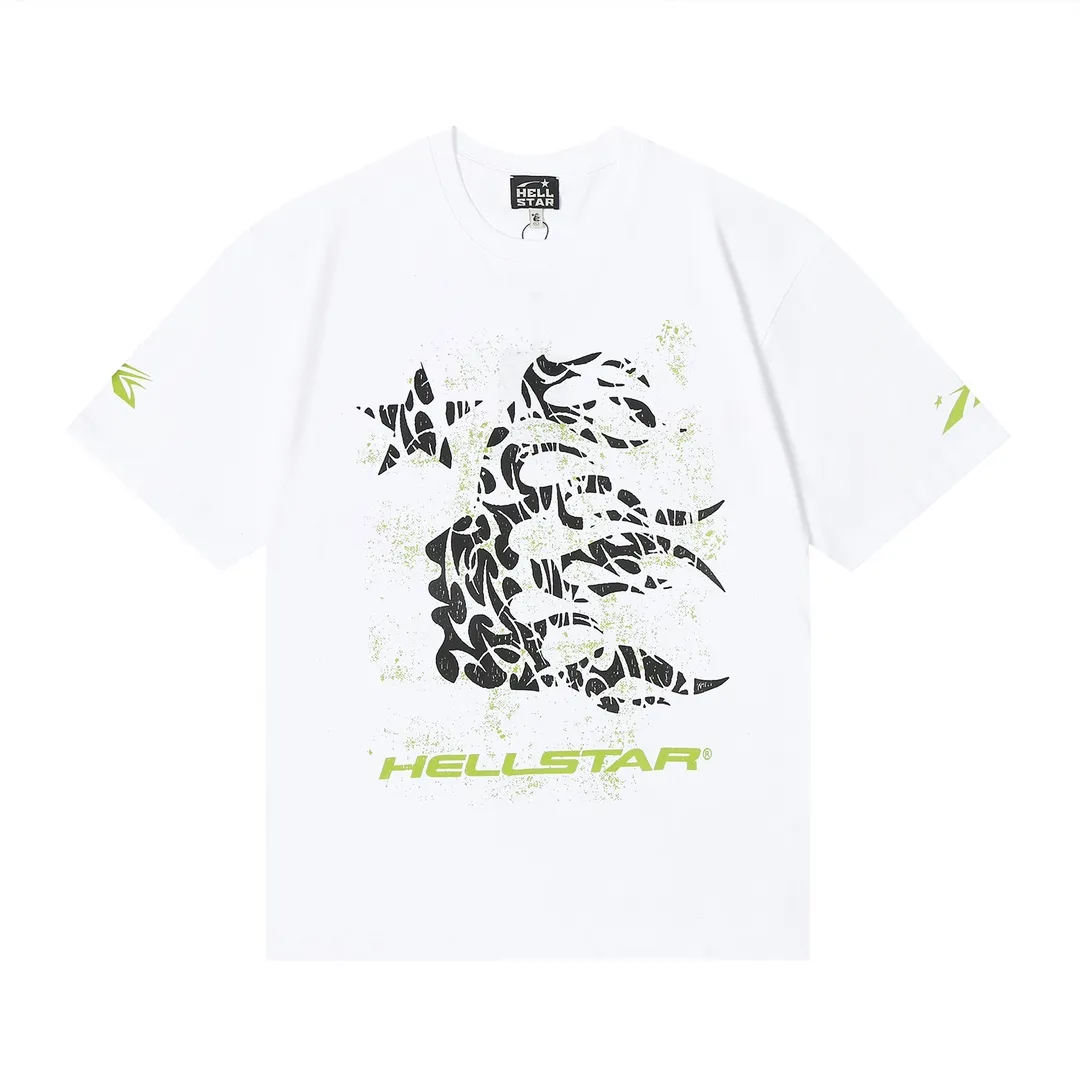 6650# P112 Hellstar American fashion high street pure cotton loose short-sleeved T-shirt Color: White Black Size: S M L XL