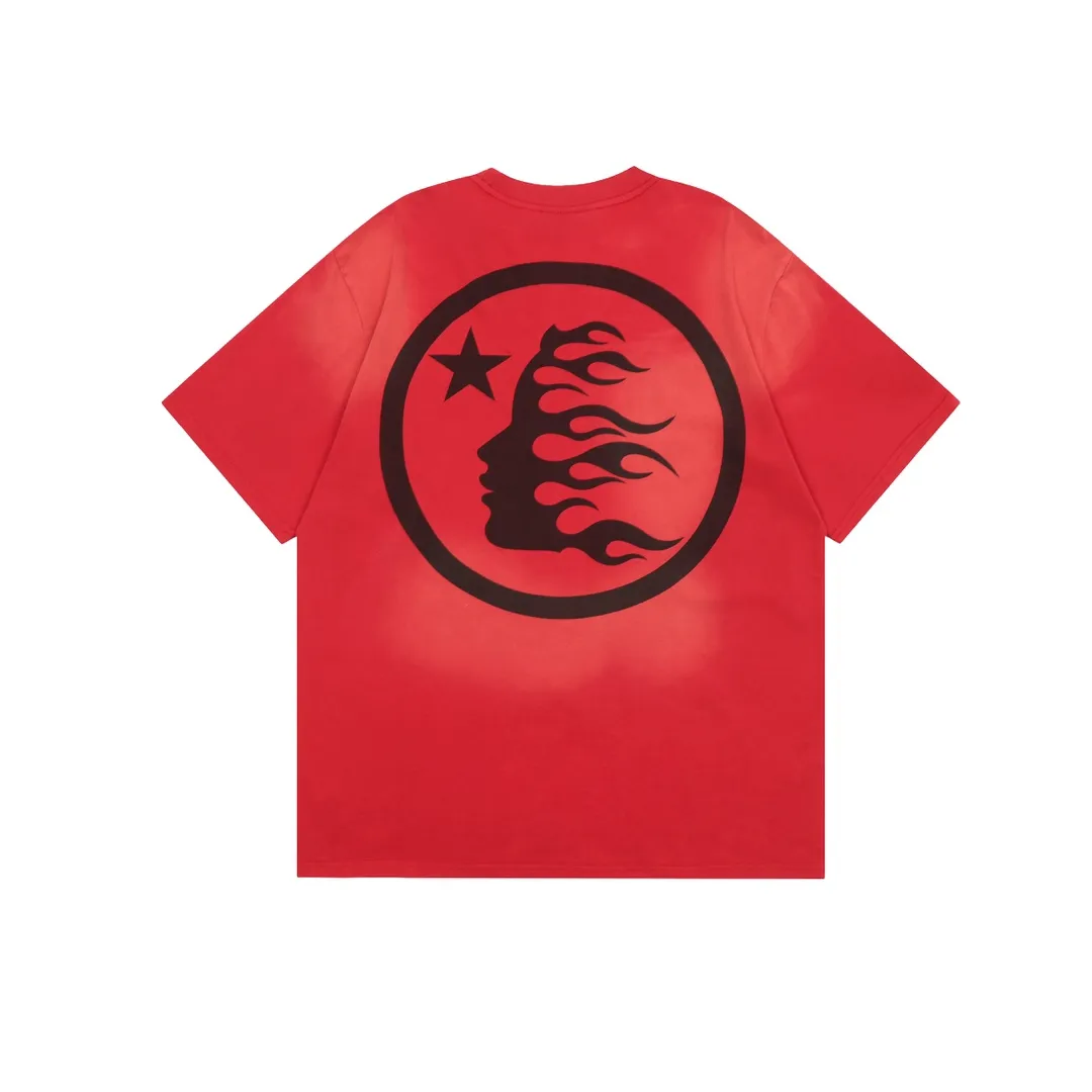 P126 Hellstar Studios Classic Short Sleeve Tee Shirt T-shirt Short Sleeve The new hot beauty trend Hellstar!  Standard beauty and trendy workmanship, original customization (fabric, pattern, printing, hang tag, main mark, etc.), exaggerated style, explosive style, dare to break through tradition, bring adventurous new fashion experience!   YoungBoy, the most popular rapper in the youth circle, has shot a lot of models for him, and celebrities such as Dababy and Swae Lee frequently get dressed!  color: red Size: S, M, L, XL