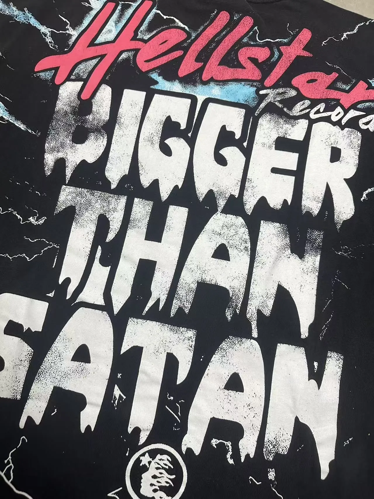 P124 Hellstar Hellstar Cross-border European and American style street fashion brand pure cotton T-shirt Fabric (fabric): 32 counts 250g washed combed double yarn pure cotton Size (size): S-M- L- X L Color (colour): Washed black (spray Ma Liu)