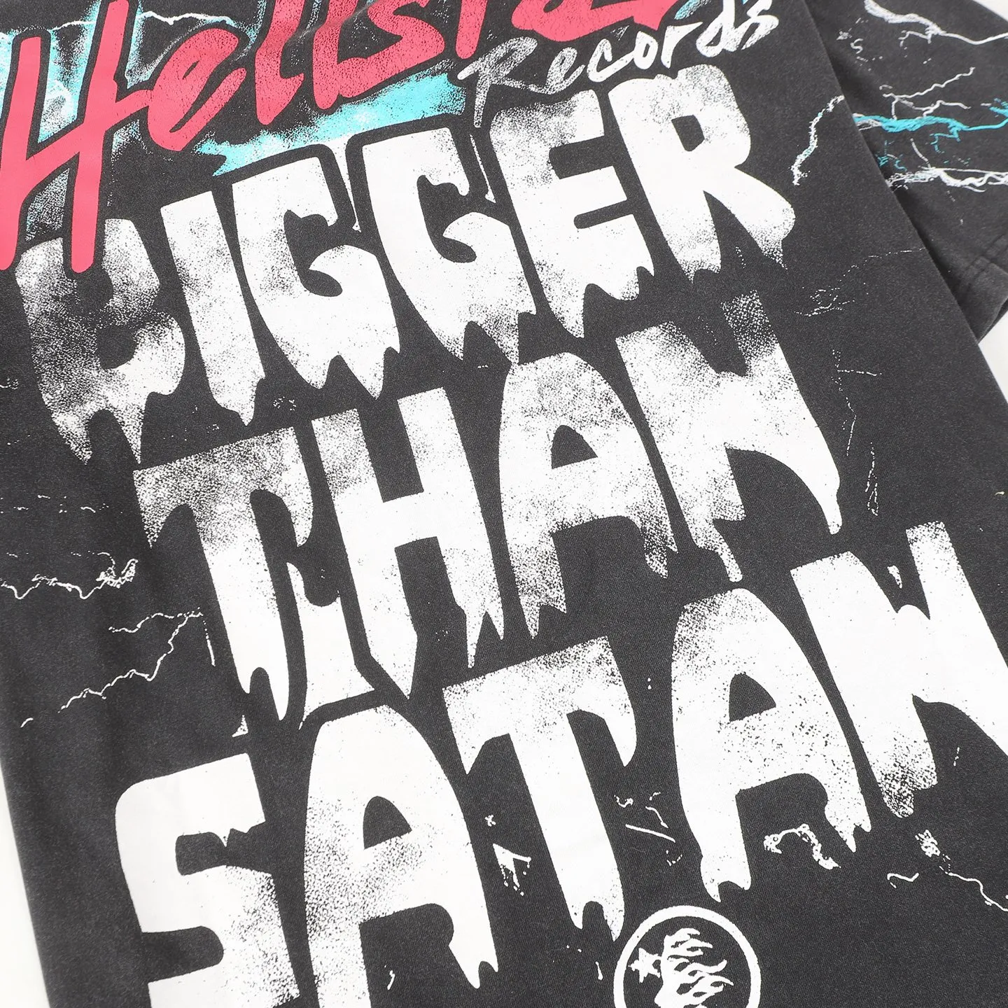 P124 Hellstar Hellstar Cross-border European and American style street fashion brand pure cotton T-shirt Fabric (fabric): 32 counts 250g washed combed double yarn pure cotton Size (size): S-M- L- X L Color (colour): Washed black (spray Ma Liu)
