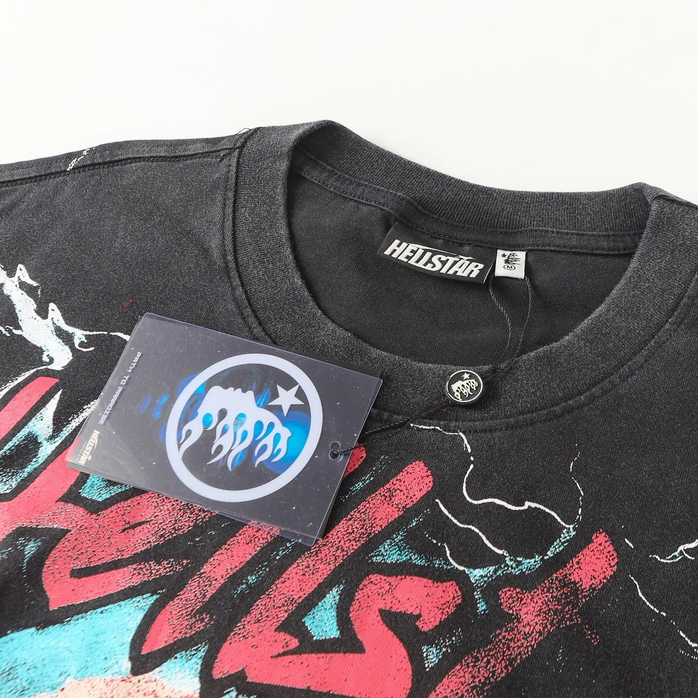 P124 Hellstar Hellstar Cross-border European and American style street fashion brand pure cotton T-shirt Fabric (fabric): 32 counts 250g washed combed double yarn pure cotton Size (size): S-M- L- X L Color (colour): Washed black (spray Ma Liu)