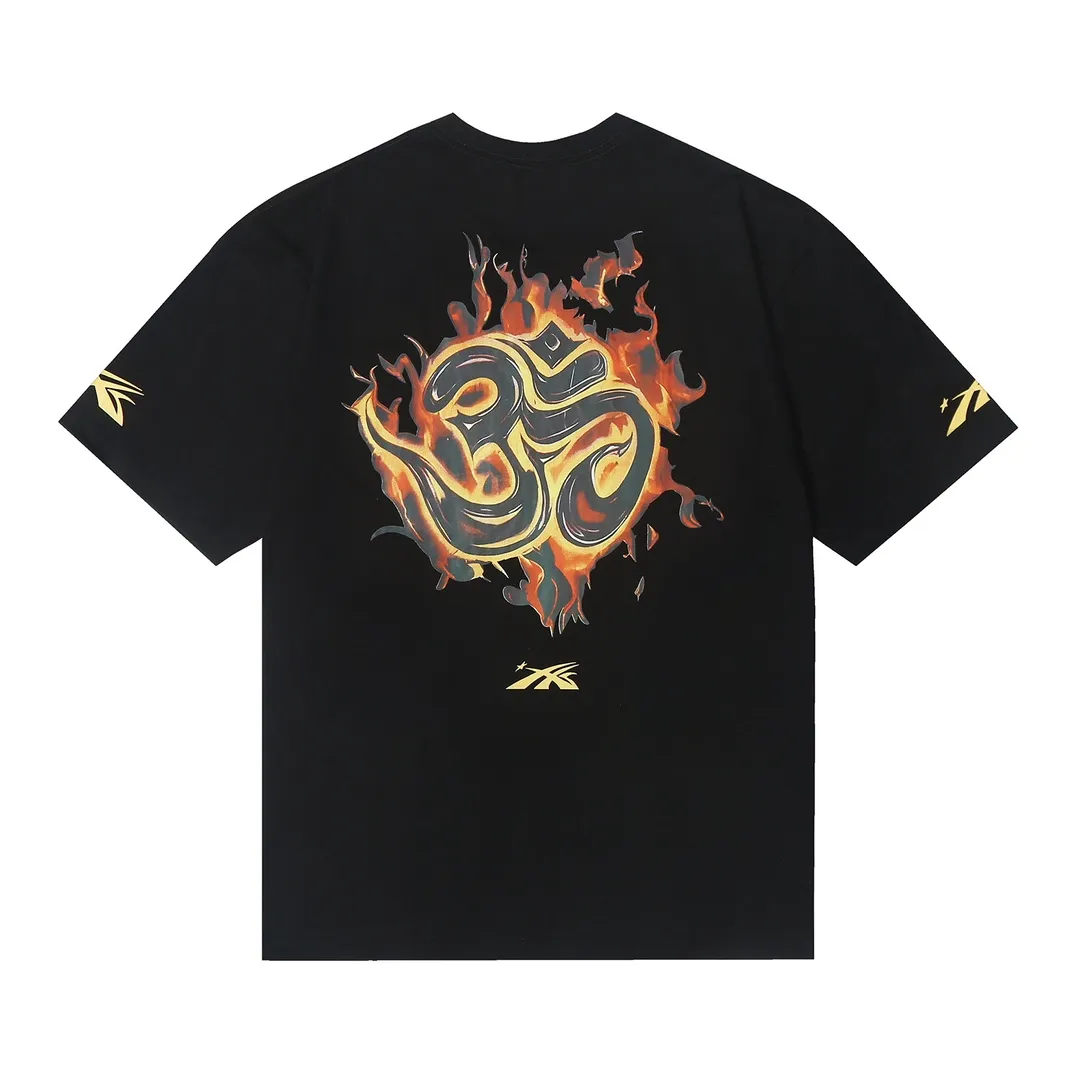 6627# P116 Hellstar American fashion high street pure cotton loose short-sleeved T-shirt Color: White Black Size: S M L XL