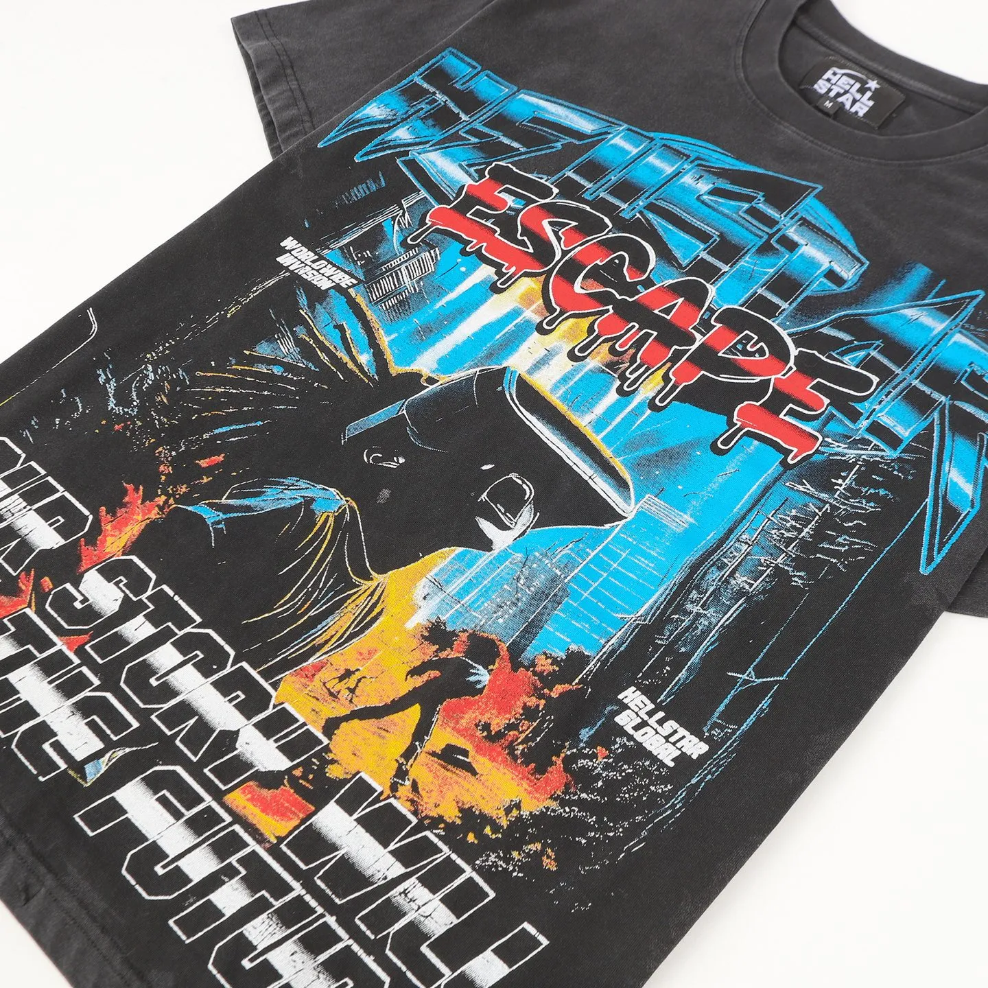 P124 Hellstar Hellstar Cross-border European and American style street fashion brand pure cotton T-shirt Fabric (fabric): 32 counts 250g washed combed double yarn pure cotton Size (size): S-M- L- X L Color (colour): Washed black (spray Ma Liu)