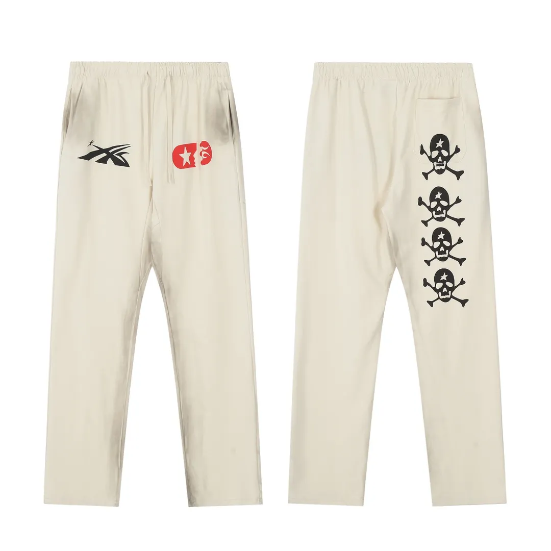 P210 Hellstar Studios Sports Skull Sweatpants Fashion brand pure cotton high quality sweatpants color (color): beige Size (size): S, M, L, XL