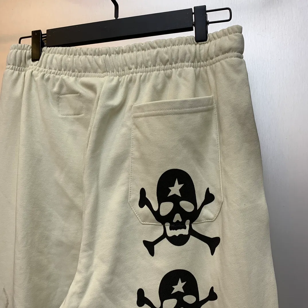 P210 Hellstar Studios Sports Skull Sweatpants Fashion brand pure cotton high quality sweatpants color (color): beige Size (size): S, M, L, XL