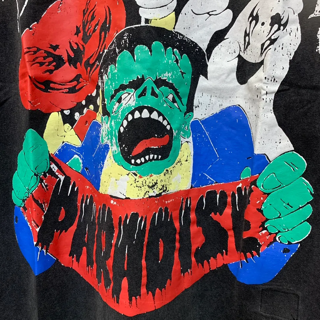 P140 Hellstar Halloween 1996 HIP HOP trendy brand T-shirt short-sleeved new hot beauty trend Hellstar!  Standard beauty and trendy workmanship, original customization (fabric, pattern, printing, hang tag, main mark, etc.), exaggerated style, explosive style, dare to break through tradition, bring adventurous new fashion experience!   YoungBoy, the most popular rapper in the youth circle, has shot a lot of models for him, and celebrities such as Dababy and Swae Lee frequently get dressed!  color: black Size: S, M, L, XL