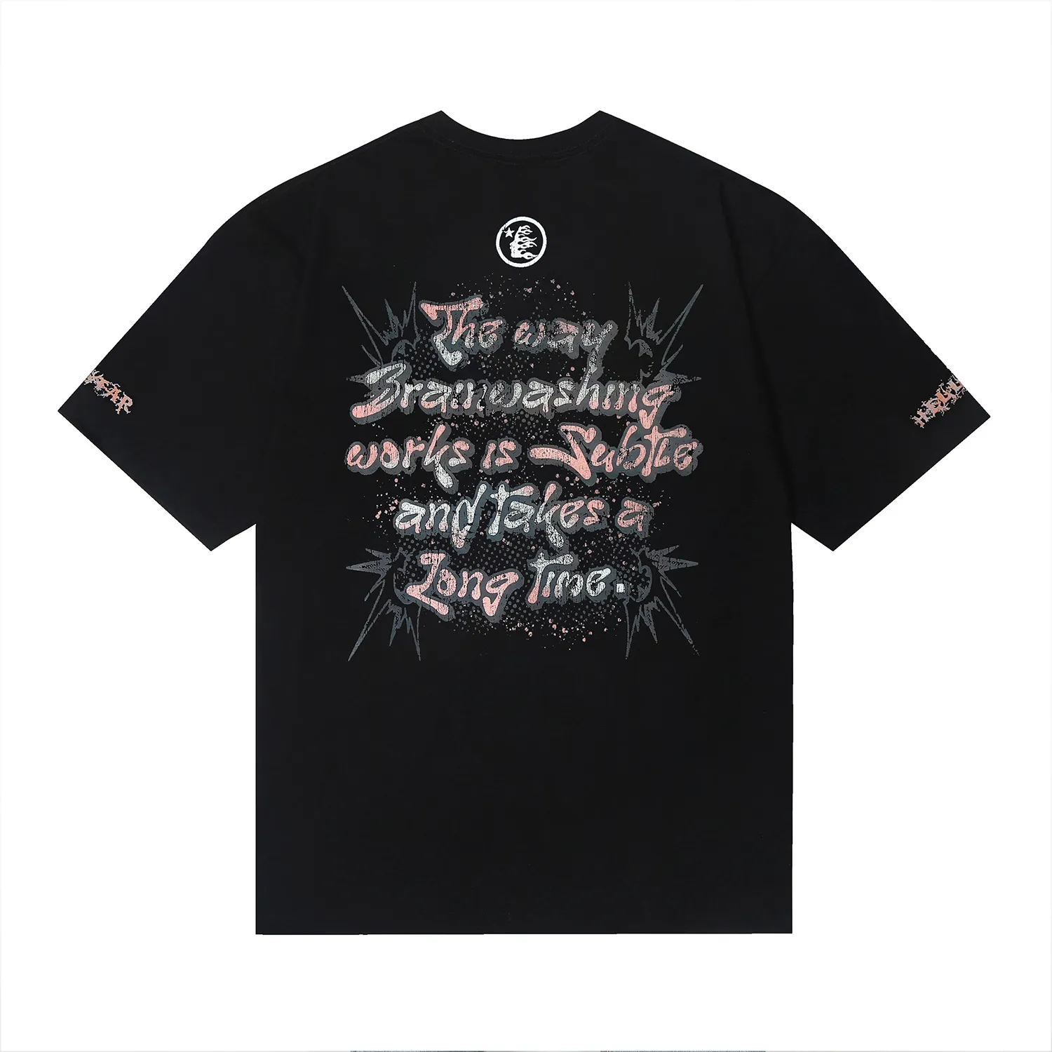 6679# P116 Hellstar American fashion high street pure cotton loose short-sleeved T-shirt Color: White Black Size: S M L XL