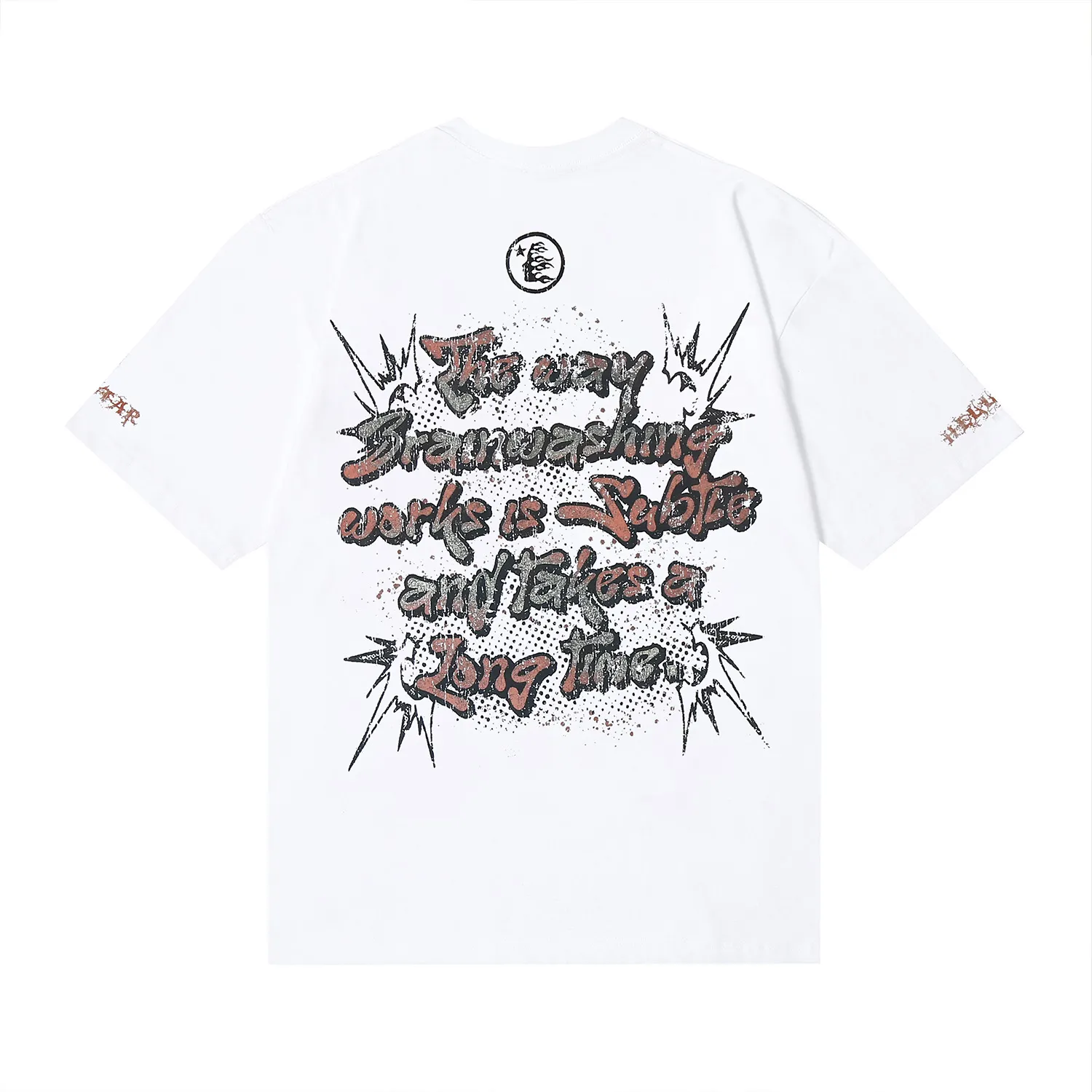 6679# P116 Hellstar American fashion high street pure cotton loose short-sleeved T-shirt Color: White Black Size: S M L XL
