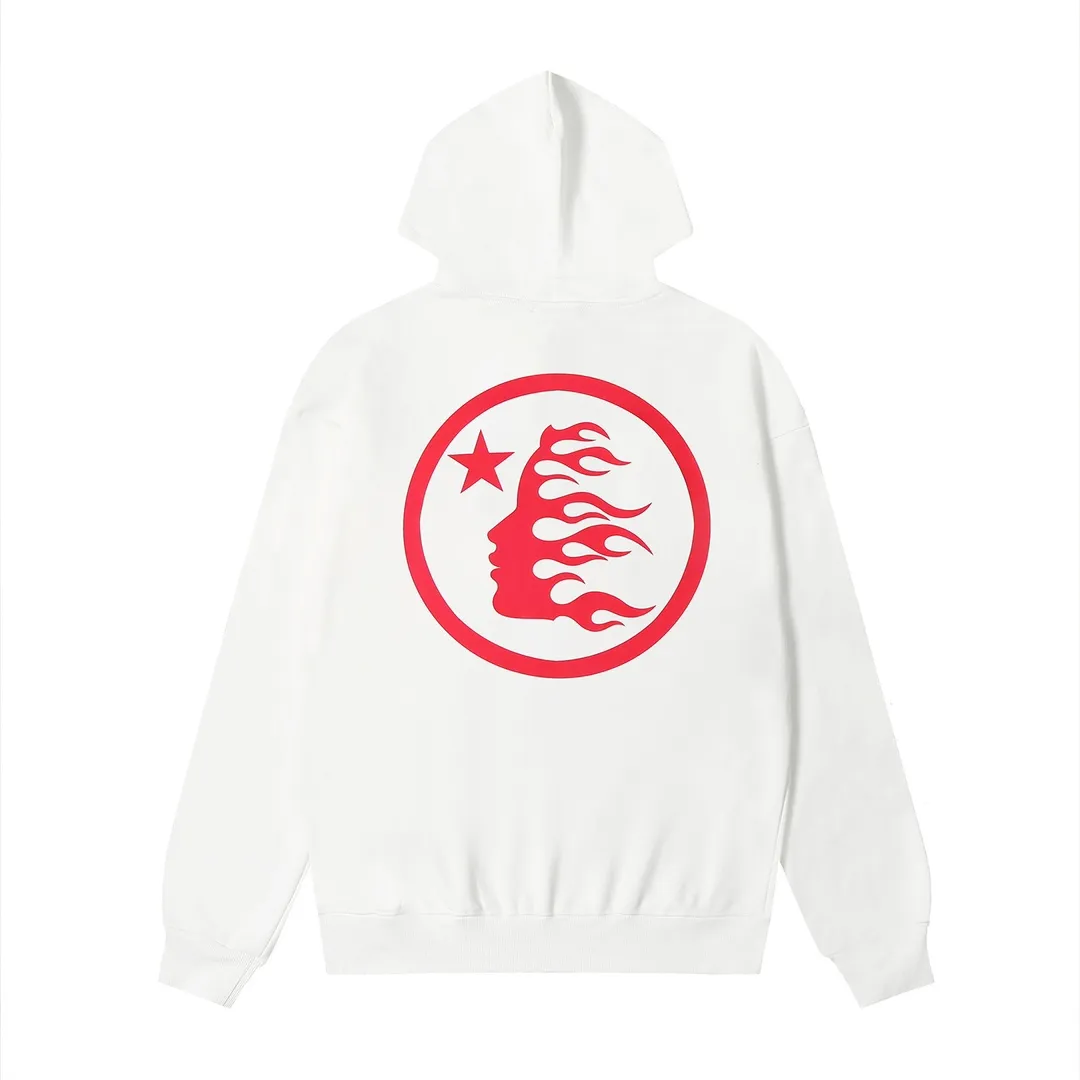 9911# P196 Ins American hip-hop trendy brand hellstar letter printed high street loose hooded pullover sweatshirt for men and women Color: Black White Size: S M L XL