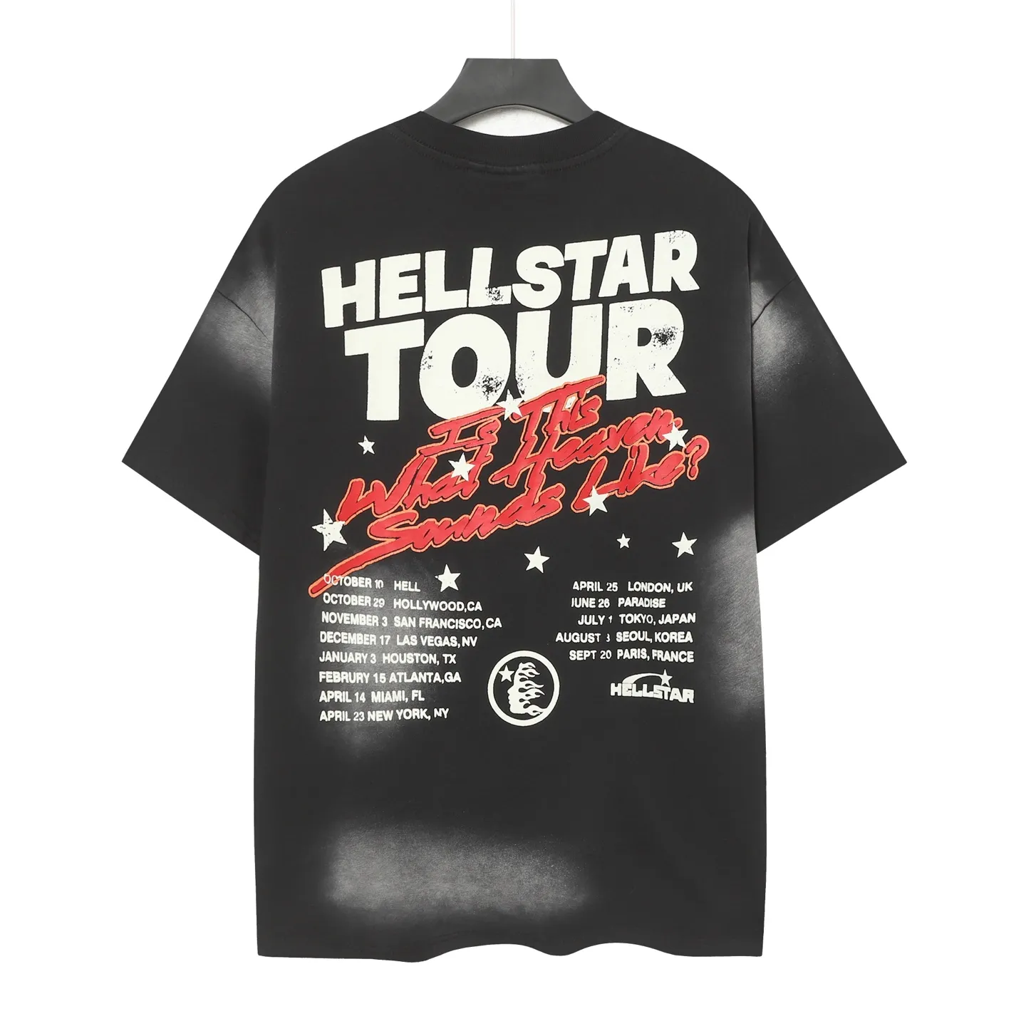 P124 Real stock Hellstar Cross-border European and American style street brand pure cotton T-shirt Fabric (fabric): 32 pieces of 250g washed combed double yarn pure cotton Size (size): S-M- L-