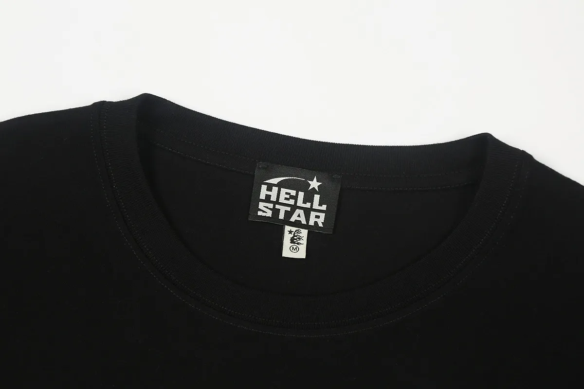 6678# P116 Hellstar American fashion high street pure cotton loose short-sleeved T-shirt Color: White Black Apricot Code Number: S M L XL