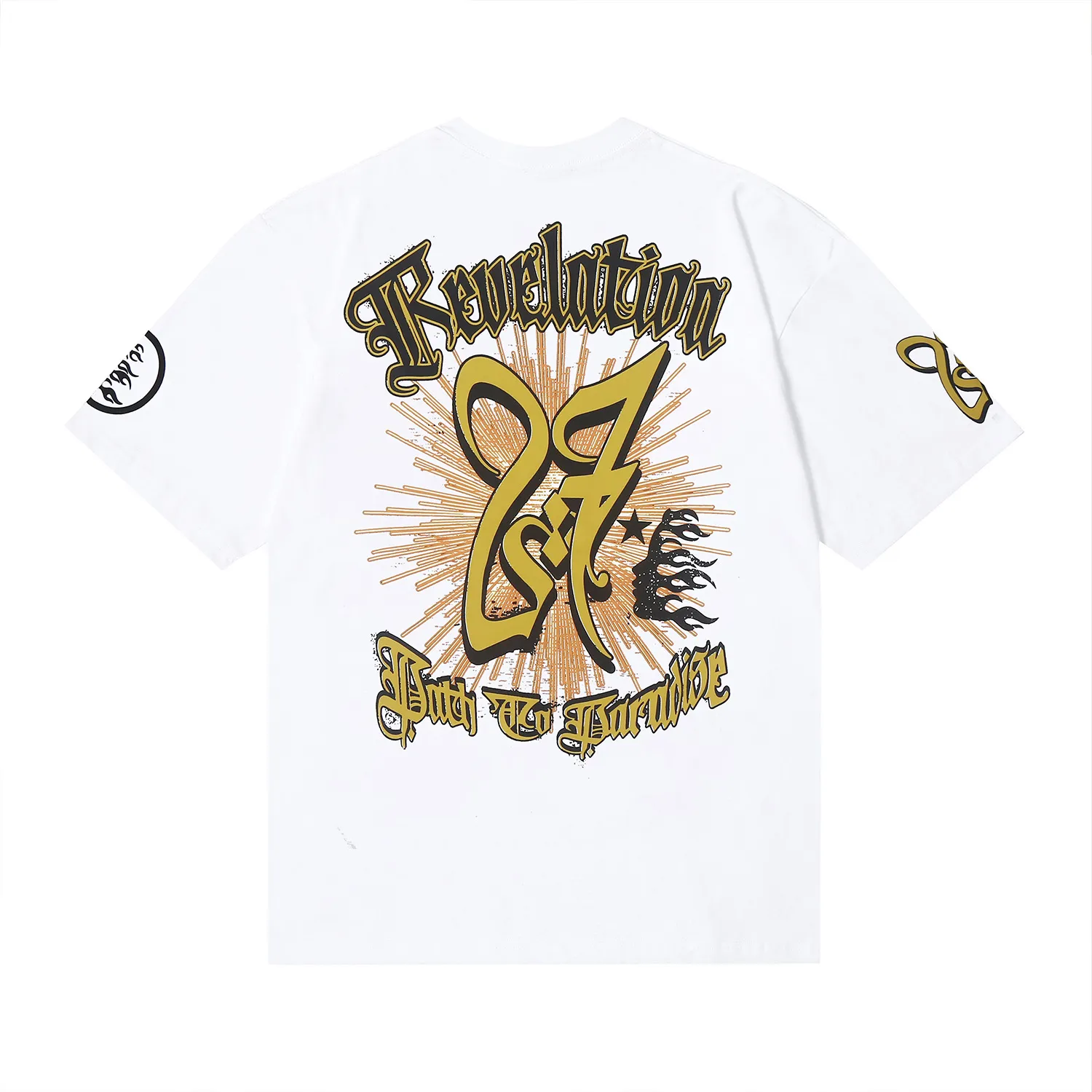 6678# P116 Hellstar American fashion high street pure cotton loose short-sleeved T-shirt Color: White Black Apricot Code Number: S M L XL